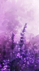 abstract art painting of lavender spring, desaturated colours