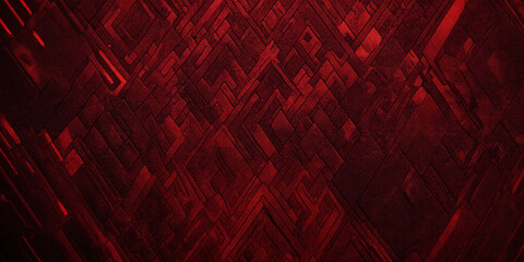 Tiefrotes Labyrinth - Abstrakte Kunst in satter Farbgebung