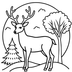       Deer  vector illustration style.
