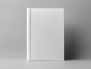 close view of a white book template on an isolated background
