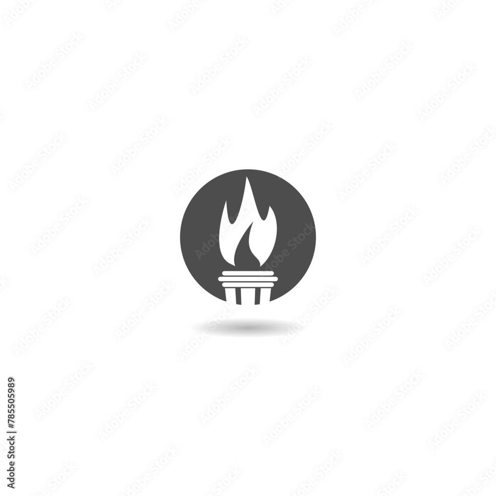 Canvas Prints Torch icon logo with shadow