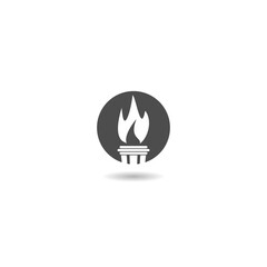 Torch icon logo with shadow