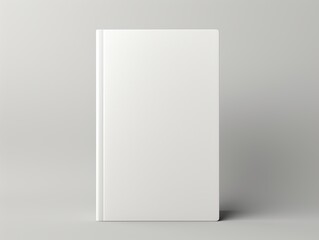 close view of a white book template on an isolated background