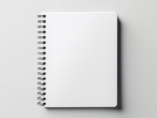 close view of a white book template on an isolated background