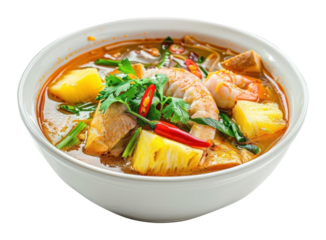 PNG Fish soup with chilli adn pineapple food dish meal