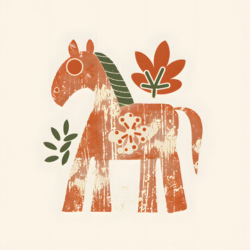 recommend clip art: Swedish horse creative poster