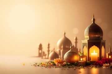 Muslim Eid, El fitr, El Adha, oriental Fest, Muslim Feast, High quality , with free sapce to add your text  - obrazy, fototapety, plakaty
