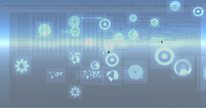 Image of scope scanning over data processing