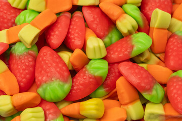 Assorted colorful gummy candies. Jelly  sweets.