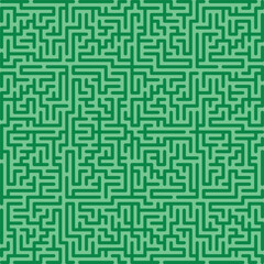 Green natural grass geometric rounded maze