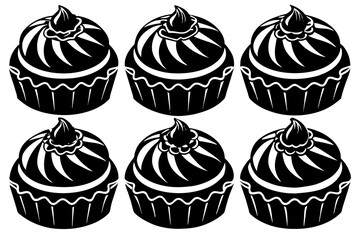 cake on white background silhouette vector style white background