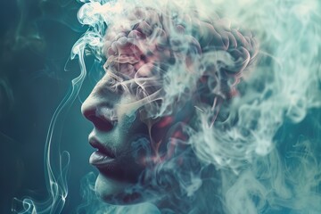 A poster series focusing on the impact of secondhand smoke on different body parts - obrazy, fototapety, plakaty