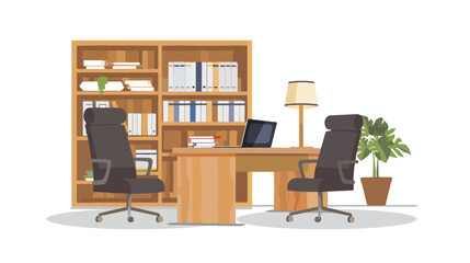 Accountant or lawyer office room interior design with