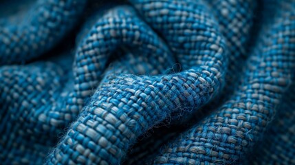 Close up shot of blue fabric
