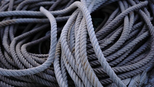 stacked rustic ropes as a background