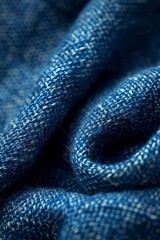 Fototapeta premium Close up shot of blue fabric