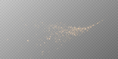 Sparks of dust and golden stars shine with special light. Vector sparks on transparent dark background. Christmas light effect. Sparkling magic dust particles.	 - obrazy, fototapety, plakaty