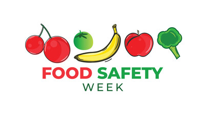 Food safety week. background, banner, card, poster, template. Vector illustration.