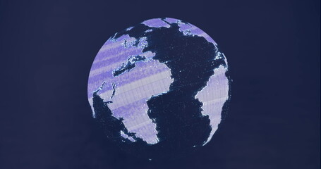 Image of globe over data processing