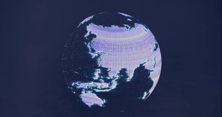 Obraz premium Image of globe over data processing