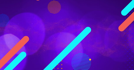 Image of shapes over light spots on blue background