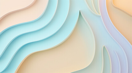 Curving lines and forms in pastels with copy space - 785521548