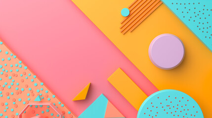 Colorful shapes with dots and text space