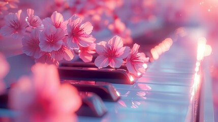 Soft pastel musical composition in daylight