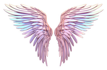 PNG  Angelic wings iridescent white background lightweight creativity