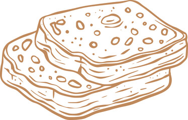 Bread Sliced baking bakery dessert vintage line art sketch - 785523768