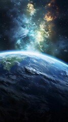 Earth from space showing the beauty of space exploration. 3D rendering