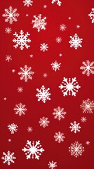 White snowflakes on a rose background, a flat vector illustration in the simple minimalist style of a cute cartoon design with simple shapes