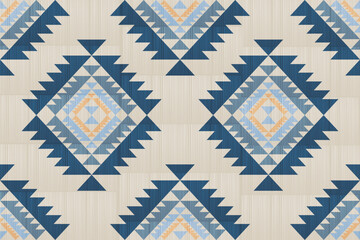 Navajo tribal vector seamless pattern. Native American ornament. Ethnic South Western decor style. Ikat Boho geometric ornament. Vector seamless pattern. Mexican blanket, rug. Woven carpet illustratio