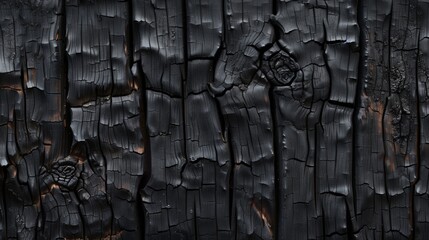 Darkened Charred Wood Texture