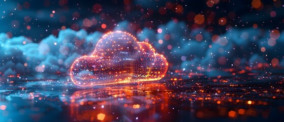 Digital Symphony: The Harmony of Cloud Technology. Concept Cloud Computing, Digital Transformation, Technology Innovation, Data Security, IT Infrastructure - obrazy, fototapety, plakaty