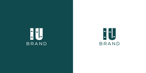 IU Letters vector logo design