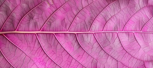 Delicate pink leaf skeleton macro texture background in soft pastel colors, natural pattern concept