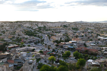 Cappadocia center view from panoramic view terrace.