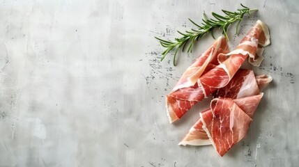   Prosciutto wrapped in prosciutto, garnished with a rosemary sprig ..Or, for a more descriptive