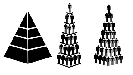 Hierarchy emblem, black isolated silhouette