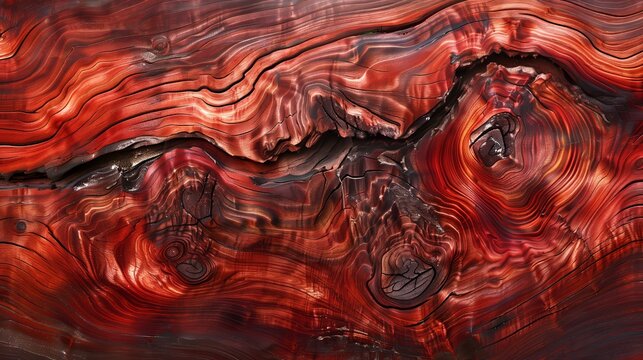 Dark Yew Wood with Bright Red Hue