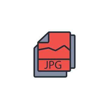 JPG file icon. vector.Editable stroke.linear style sign for use web design,logo.Symbol illustration.