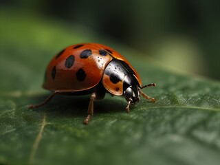 Macro of a Ladybird on a leaf