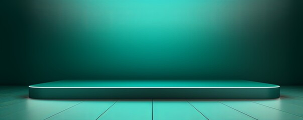 teal abstract background vector, empty room interior with gradient corner in a color for product presentation platform studio showcase mock up