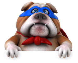 Fun 3D cartoon illustration of a dog superhero - 785534580