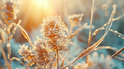 Tranquil winter sunrise background, serene morning scenery in a peaceful snowy landscape