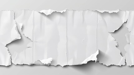 The white edge texture of ripped paper with curl border background. The empty and broken sheet piece with shadow. Black canvas scratch concept to reveal transparent note. - obrazy, fototapety, plakaty