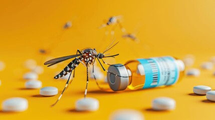 Syringe and Mosquito Represent Need for Yellow Fever Vaccination to Prevent Outbreak and Protect Public Health
