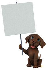 Fun 3D cartoon brown Labrador retriever - 785536110