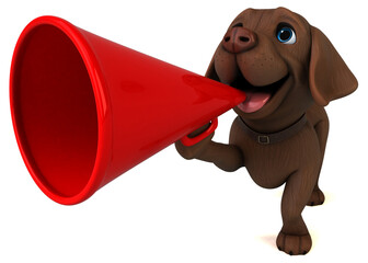 Fun 3D cartoon brown Labrador retriever - 785536180